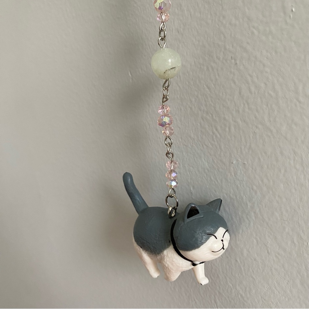 Grey Cat Figure Bag Charm / Keychain